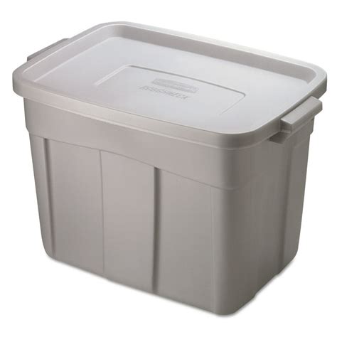 rubbermaid roughneck storage box 18 gal steel gray|rubbermaid 18 gallon storage.